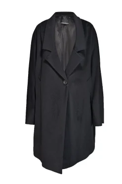 Marina Rinaldi - Black Wool Long Coat Sz 18