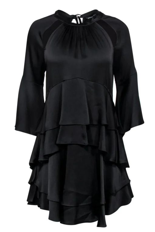 Marissa Webb - Black Ruffle Tiered Dress w/ Cutouts Sz M