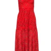 Marissa Webb - Red Bohemian Print Tiered Maxi Dress w/ Back Cutout Sz XS
