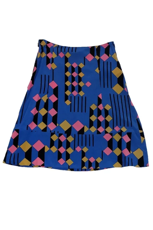 Marni - Blue & Pink Geometric Skirt Sz S