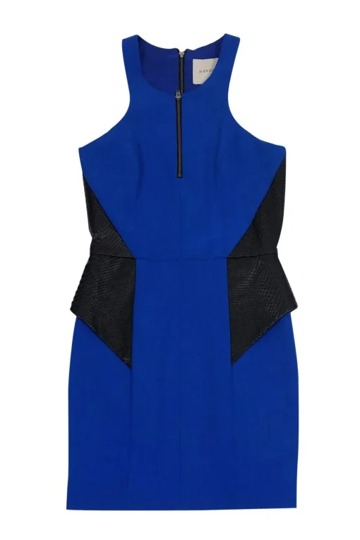 Mason - Royal Blue & Lambskin Trim Dress Sz 0