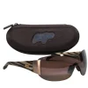 Maui Jim - Brown “Kula” Shield Sunglasses w/ Marbled Arms