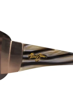Maui Jim - Brown “Kula” Shield Sunglasses w/ Marbled Arms