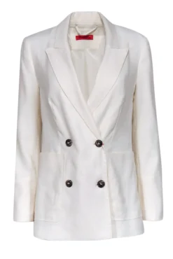 Max & Co. - Ivory Linen Double Breasted Blazer Sz 2