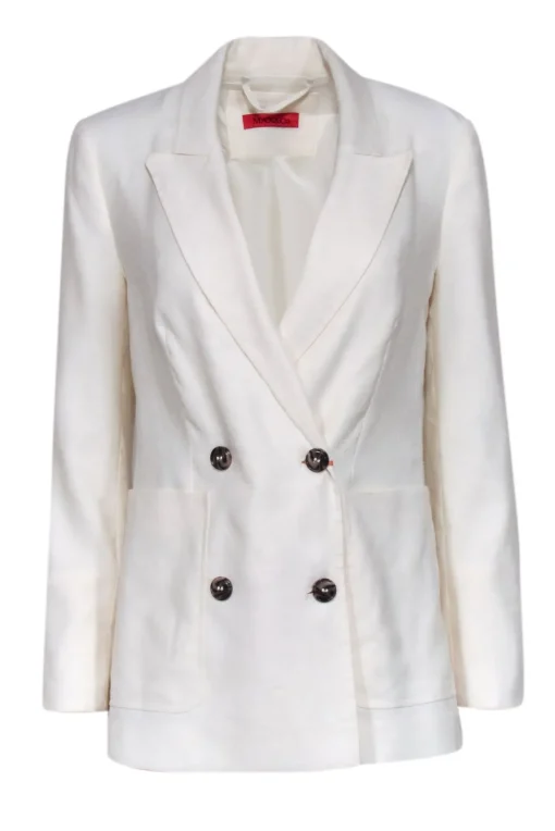 Max & Co. - Ivory Linen Double Breasted Blazer Sz 2
