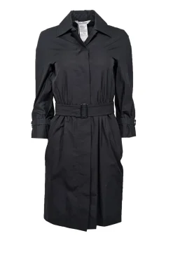 Max Mara - Black Cotton Belted Shirtdress Sz 6