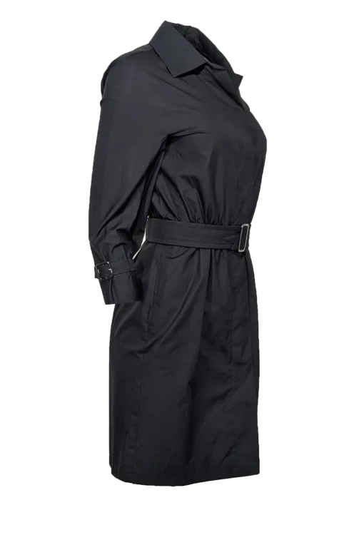 Max Mara - Black Cotton Belted Shirtdress Sz 6