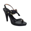 Max Mara - Black Leather Tie Front Heels Sz 9
