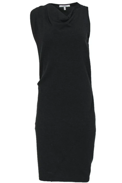 Max Mara - Charcoal Sleeveless Shift Dress Sz 10