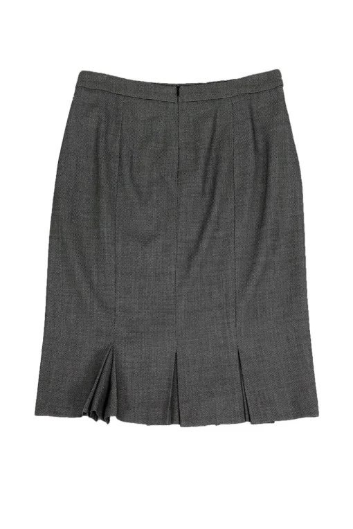 Max Mara - Cream & Black Pencil Skirt Sz 12