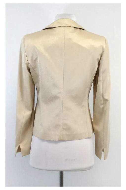 Max Mara - Cream Striped Cotton Blend Blazer Sz 6