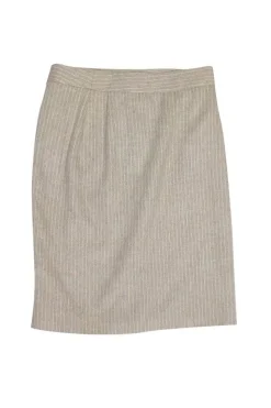 Max Mara - Cream Striped Skirt Sz 6