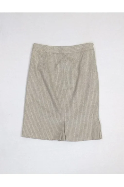 Max Mara - Cream Striped Skirt Sz 6