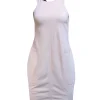 Max Mara - Cream w/ Black & White Beaded Back Strap Dress Sz 2
