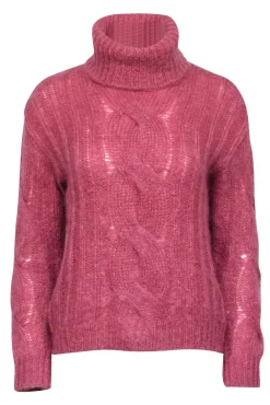 Max Mara - Pink Mohair Blend Turtleneck Sweater Sz XS