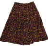 Max Mara - Purple & Gold Leaf Print Skirt Sz 8