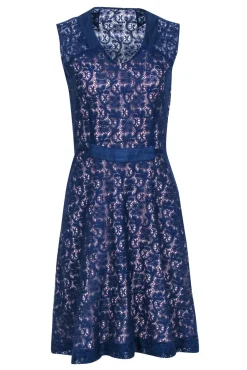 Mayle -  Blue Sleeveless Lace A-line Dress Sz 8