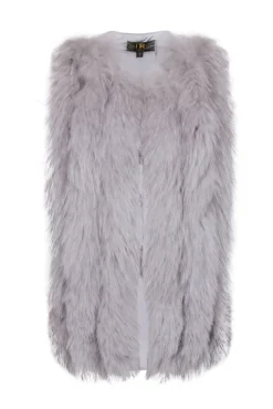 Metric Knits - Grey Vest w/ Fox Fur Sz S