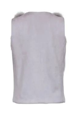 Metric Knits - Grey Vest w/ Fox Fur Sz S