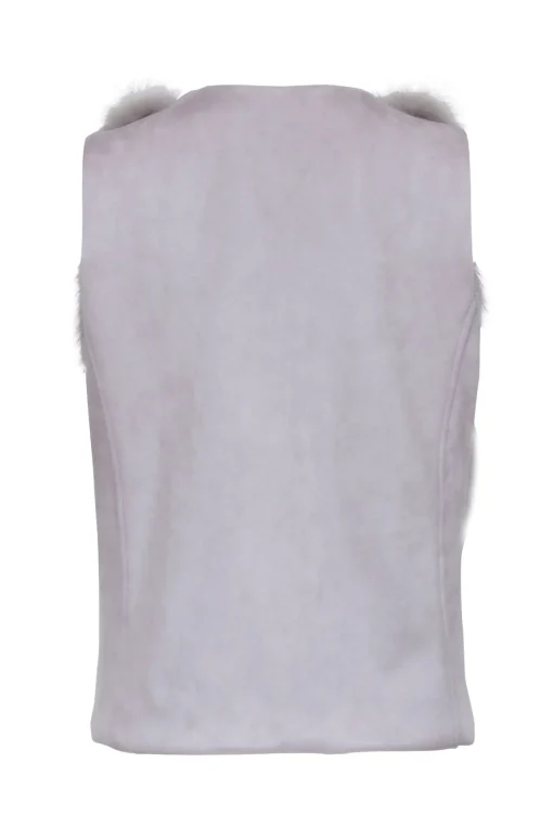 Metric Knits - Grey Vest w/ Fox Fur Sz S