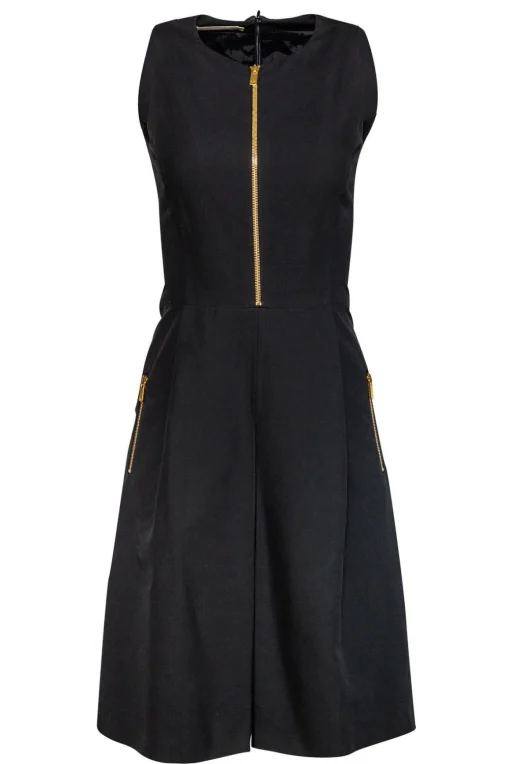 Michael Kors - Black Cotton Fit & Flare Dress Sz 2