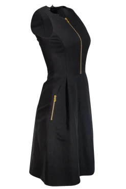 Michael Kors - Black Cotton Fit & Flare Dress Sz 2