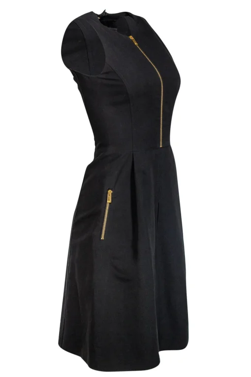 Michael Kors - Black Cotton Fit & Flare Dress Sz 2