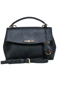 Michael Kors - Black Front Flap Top Handle Crossbody Bag