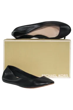 Michael Kors - Black Leather "Halo" Flats Sz 9.5