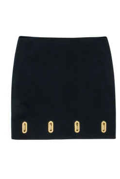 Michael Kors - Black Mini Skirt w/ Gold Grommets Sz 10