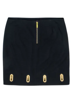 Michael Kors - Black Mini Skirt w/ Gold Grommets Sz 10