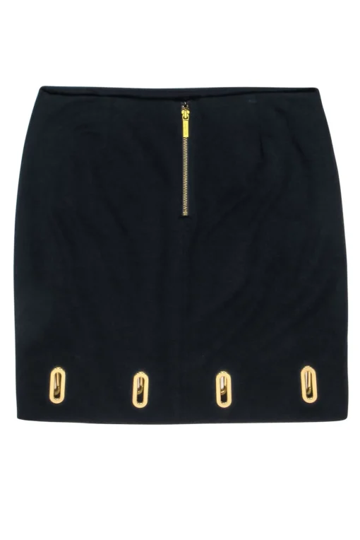 Michael Kors - Black Mini Skirt w/ Gold Grommets Sz 10
