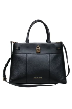 Michael Kors - Black Structured Satchel w/ Crossbody Strap