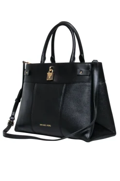 Michael Kors - Black Structured Satchel w/ Crossbody Strap