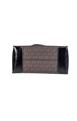 Michael Kors - Brown & Black Logo Canvas Crossbody w/ Leather Trim