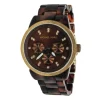 Michael Kors - Brown Tortoise Shell Lucite Chainlink Watch w/ Jeweled Face