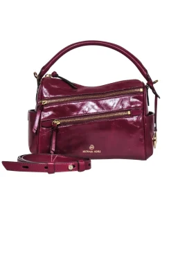Michael Kors - Burgundy Leather Top Handle Crossbody Bag