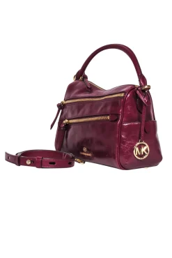 Michael Kors - Burgundy Leather Top Handle Crossbody Bag