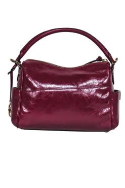 Michael Kors - Burgundy Leather Top Handle Crossbody Bag