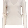 Michael Kors - Cream Cashmere V-Neck Sweater Sz L