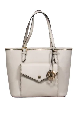Michael Kors - Cream Leather Mini Zipper Tote