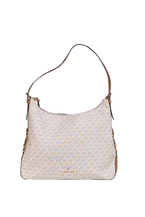 Michael Kors - Ivory & Beige Monogram Print Shoulder Bag