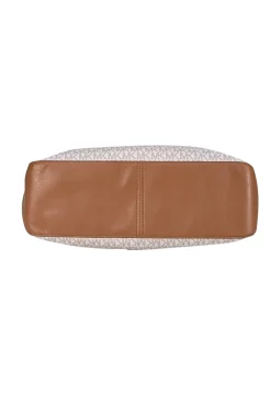 Michael Kors - Ivory & Beige Monogram Print Shoulder Bag