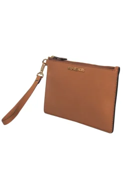 Michael Kors - Light Brown Textured Leather Rectangular Wristlet