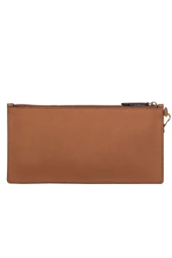 Michael Kors - Light Brown Textured Leather Rectangular Wristlet