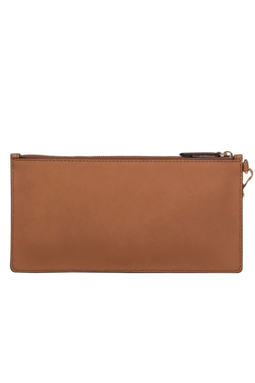 Michael Kors - Light Brown Textured Leather Rectangular Wristlet