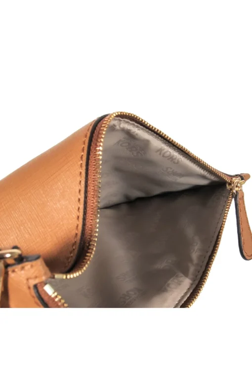 Michael Kors - Light Brown Textured Leather Rectangular Wristlet