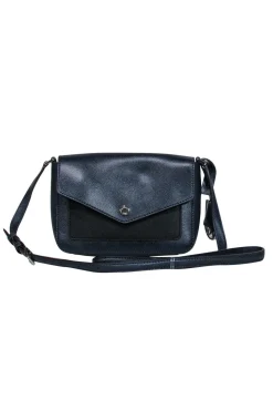 Michael Kors - Navy Textured Leather Crossbody w/ Contrasting Pocket