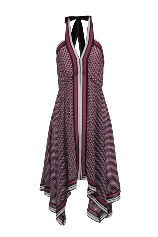 Michael Kors - Purple Printed Halter Dress Sz S