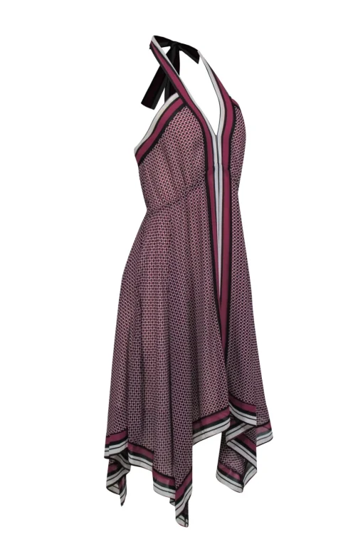 Michael Kors - Purple Printed Halter Dress Sz S